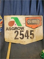 Cardboard Asgrow O's Gold 2545 Sign