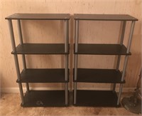 Pair of Black & Gray Plastic Particle Board Shelf