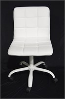 Modern White Task / Desk Chair - Adjust. Height