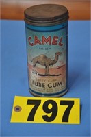 1946 Camel "Tube Gum" cardboard container