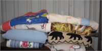 assorted blankets and throws