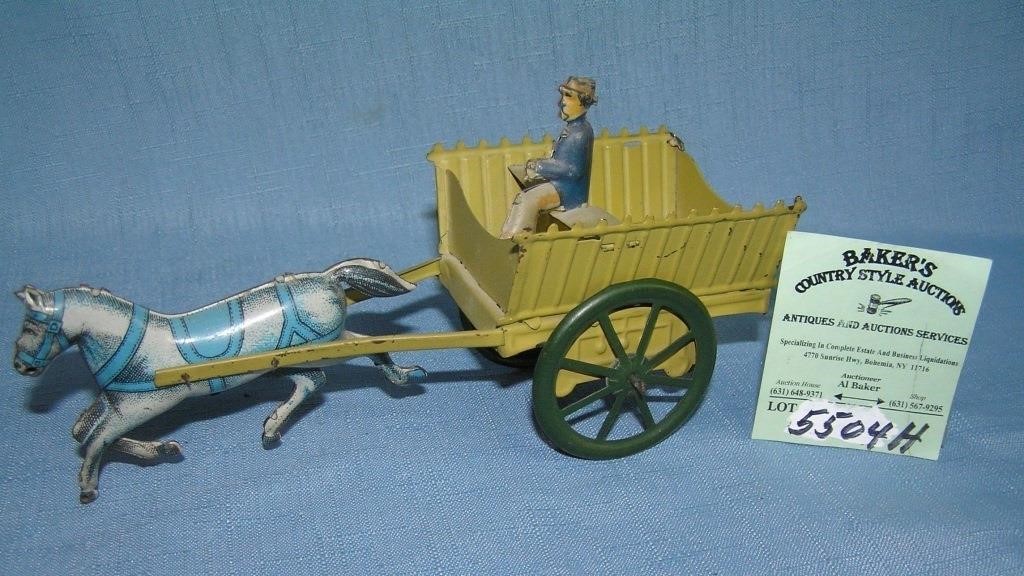 All tin horse drawn farm cart