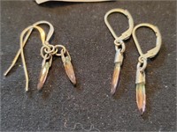 2) pair of sterling & tourmaline