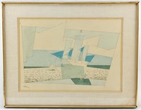 Lyonel Feininger, Blue Sails MCM Art Print