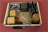 Miscellaneous drill bits, number punches, knife