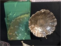 Contemporary Leaf Form Bowl and Table Runner