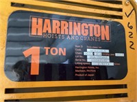 HARRINGTON 1 TON ELECTRIC CHAIN HOIST W/TROLLY