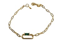 Sterling Silver Austrian Emerald Crystal Bracelet