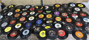 Box of 45 records - oldies/country etc..