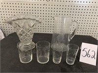 GLASS VASE AND GLASSWARE