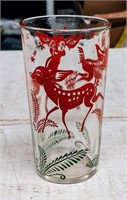 5IN VINTAGE 1950's REINDEER DRINKING GLASS