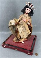 12in Orential Figurine on Board