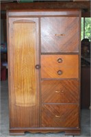 60 H X 34 W X 19 D VINTAGE WARDROBE/DRESSER