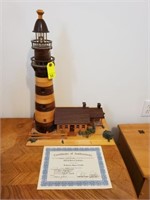 TOBACCO BARN CRAFTS CARVED LIGHT HOUSE