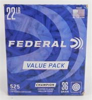 * New 525 Federal 22 LR Hollow Point 36 Gr Rounds