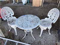 Cast Iron Table & 2 Chairs