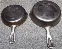 (2) Wagner Cast Iron Skillets / Pans - No. 3 & 5