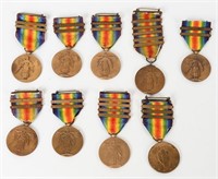 WWI US VICTORY MEDAL LOT MULTIPLE CLASP WW1
