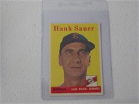 1958 TOPPS HANK SAUER NO.378 VINTAGE