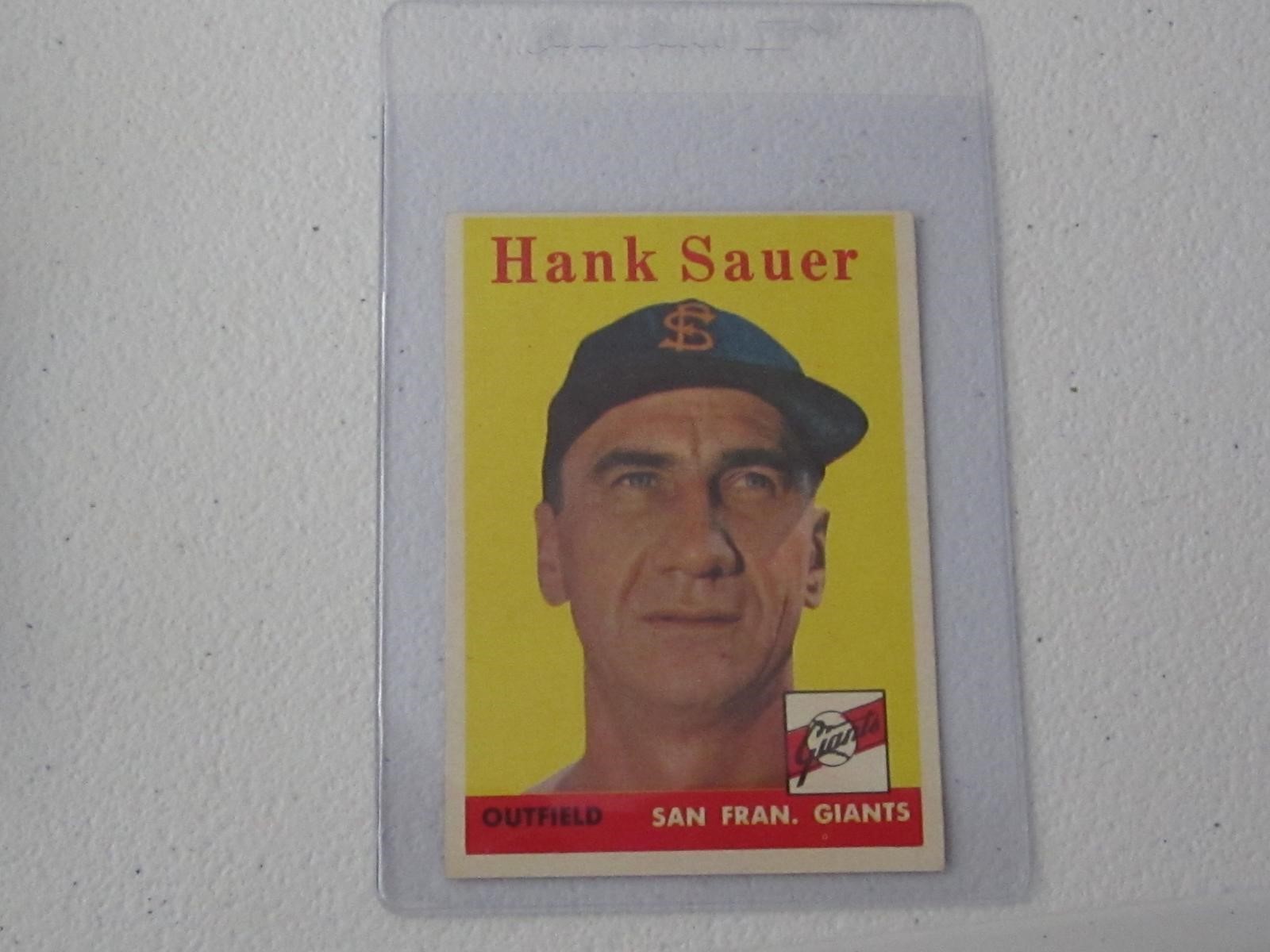 1958 TOPPS HANK SAUER NO.378 VINTAGE