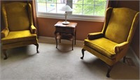 2 Yellow Upholstered Chairs