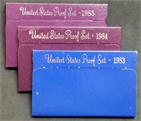 1983, 1984, 1985 US Mint Proof Sets MIB