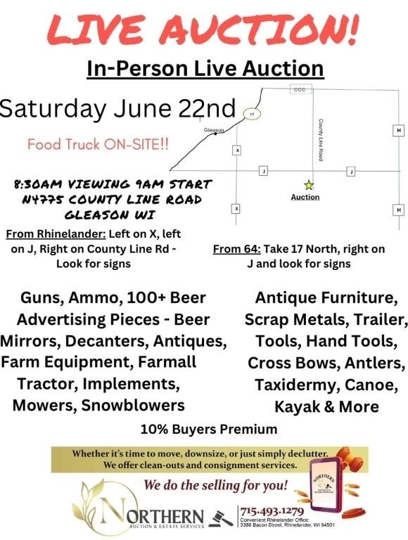 LIVE IN PERSON AUCTION - Gleason WI