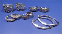 5 Pr Sterling Silver Earrings-27gr gross wt