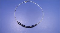 Sterling Silver  Blue Stone Necklace