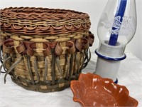 Basket, Eagle Candle Holder, Leaf Bowl