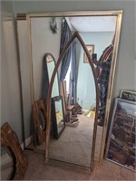 Pair of modern and one Gothic style mirrors