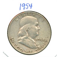 1954 Franklin Silver Half Dollar