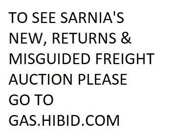 Tue. Sep. 4 - SARNIA Online Auction of Returned Goods...