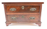 Antique Mahogany two drawer diminutive Chest