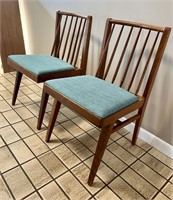 MCM 2 Chairs Barkcloth Upholstery