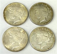 4 Peace Dollars (90% Silver).