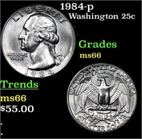 1984-p Washington Quarter 25c Grades GEM+ Unc