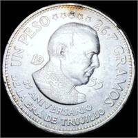 1955 Dominician Republic Silver Peso UNCIRCULATED