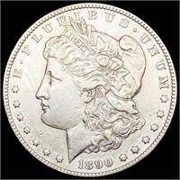 1890-CC Tailbar Morgan Silver Dollar CLOSELY UNCIR