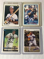 4 Autographed Baseball Cards