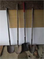 four spade shovels
