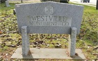 Granite Rock of Ages Westville Monument Co. sign,