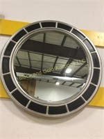 Large Sliver and Black Framed Mirror