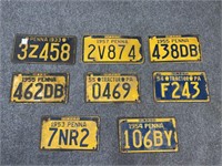 8 EARLY 1900S PA PLATES