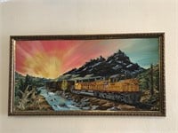 Union Pacific Oil On Canvas Painting