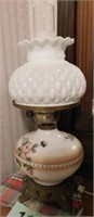 GWTW style lamp, painted floral design with