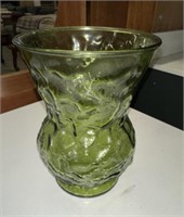 GREEN GLASS VASE