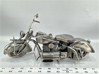 Metal motorcycle sculpture