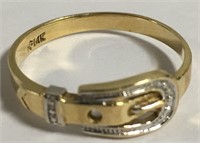 14k Gold Belt Ring