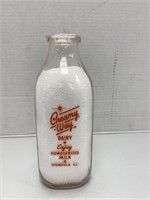 "Creamy Way Dairy" Quart Milk Bottle